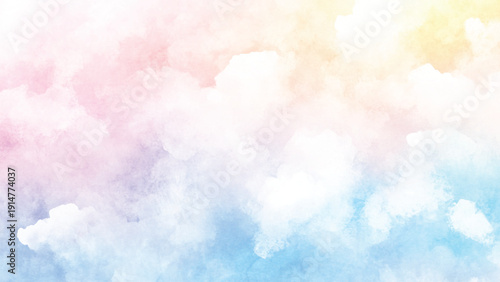 An abstract background with a dreamy, watercolor effect in soft hues.
