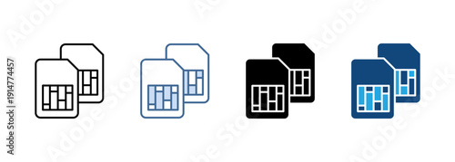 Multi Style Icon Set Sim card Collection