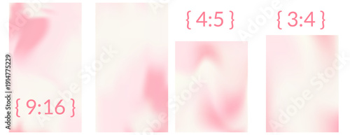 Pink natural gradation backgrounds for social media post. Gradient cream and marble pastel bg. Blush watercolor rose soft pattern. White and pink modern texture. Vector creamy rose gradient bg.