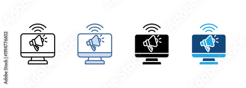 Multi Style Icon Set broadcast Collection