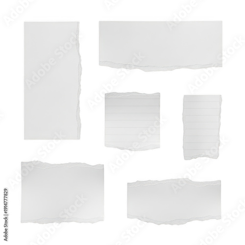 Wallpaper Mural A collection of blank white paper sheets with different shapes and sizes. isolated on transparent background Torontodigital.ca
