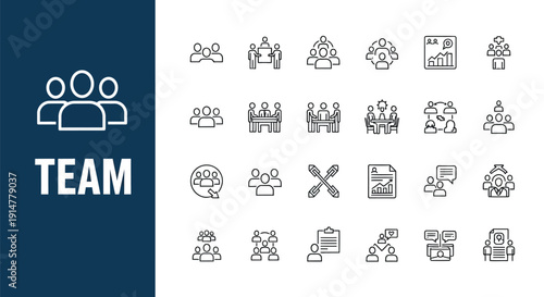 Business and teamwork icons people graphs and office elements