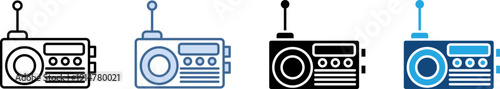 Multi Style Icon Set Radio Collection