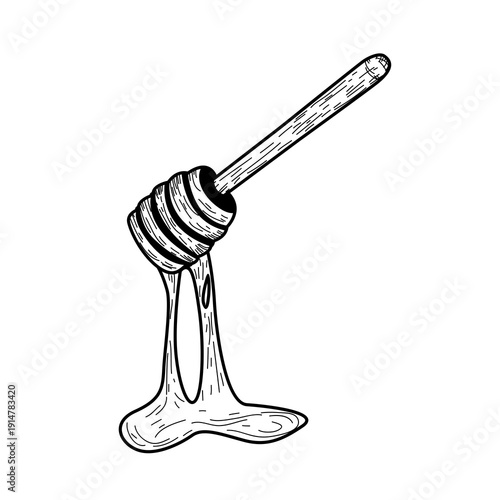 honey dripping from a stick
