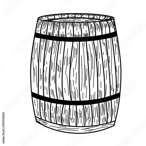 wooden barrel isolated