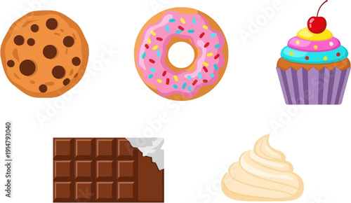 Assorted Sweet Treats and Desserts Collection.