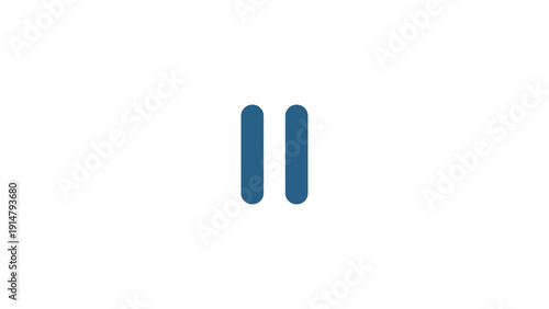 Minimalist Pause Button Icon UI Symbol Blue on Light Gray Background
