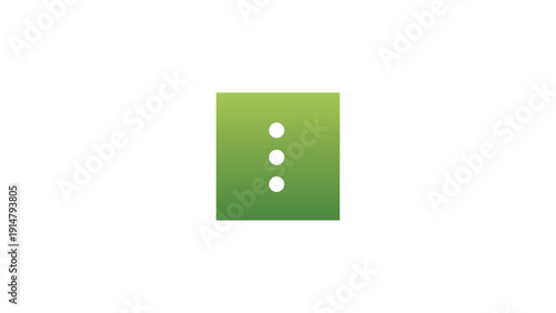 Vertical Ellipsis Menu Icon Three Dots Symbol White on Green Gradient Background
