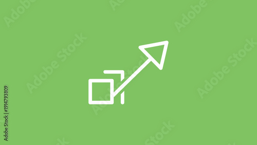Minimalist Scalability Icon for Business Growth Expansion and Digital System Upgrade Green Background