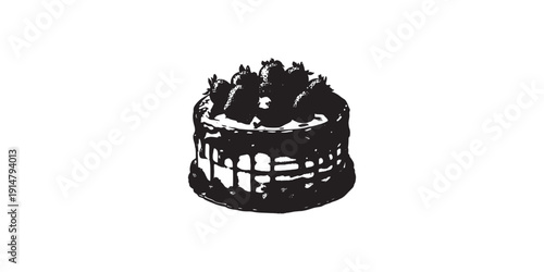 Delicious Chocolate Cake with Berries on Top.