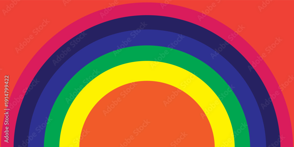 Obraz premium Colorful semicircle rainbow pattern background