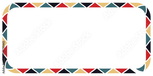 African triangles pattern frame border rectangular