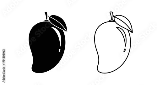 Set of 2 mango icons vector