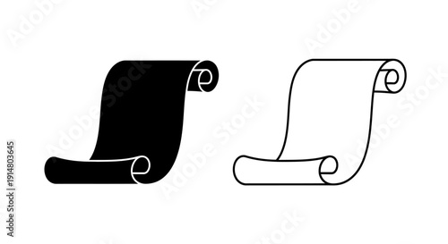 Scroll designs, ancient parchment, vintage scroll, historical document, old manuscript Vector