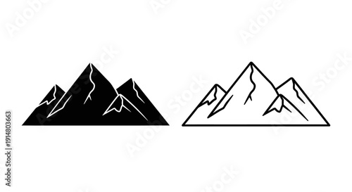 Black and white mountain silhouette vector illustration design Vector