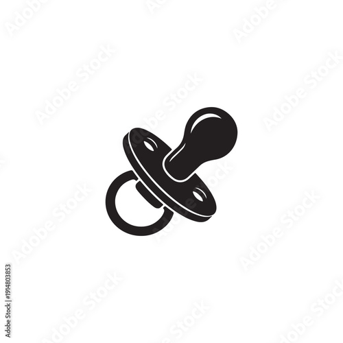  Black Silhouette Baby Pacifier Icon for Infant Care, Nursery Designs, and Child Soothing Products