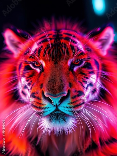 Wallpaper Mural Vibrant tiger fur texture, sharp focus on individual strands, iridescent sheen, artful detail,  unique,  high-key Torontodigital.ca