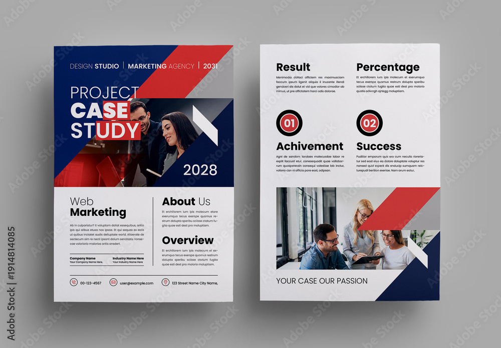 Case Study Design Layout Stock Template | Adobe Stock