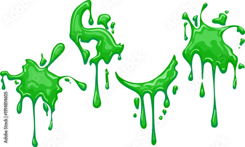 Dripping slime green goo spots