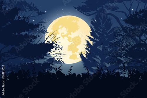 Super Moon Vector Image  
