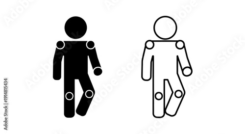 Diverse gender symbols with joints and connections, modern design elements Vector
