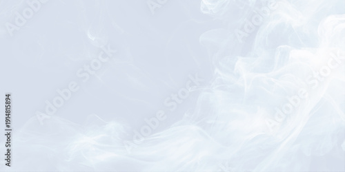 Abstract white smoke on gray background soft flowing vapor creates smooth curves and airy textures.