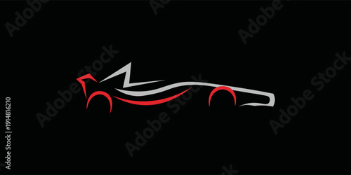 Design logo silhouette sport racing car vector