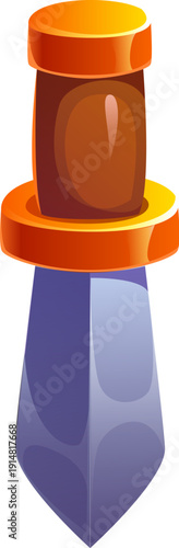 Pirate font cartoon letter for Caribbean corsair typeface English alphabet, vector sword blade. Pirate font or corsair piracy ABC type, letter I in shape of marine saber sword, dirk knife or dagger