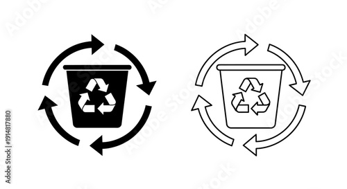 Recycling symbols. recycle trash. eco-friendly waste management. sustainable living. Vector