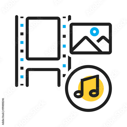 Vector multi color icon for Media gallery