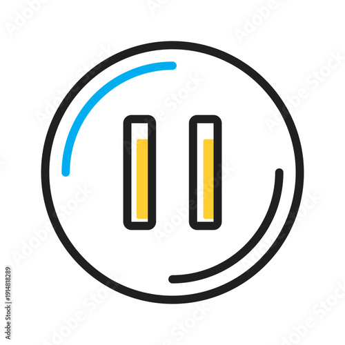 Vector multi color icon for Pause button