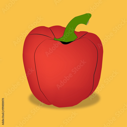 Red Capsicum Pepper Vector Image 
