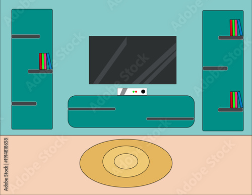 Living Room Interior Vector Image  
