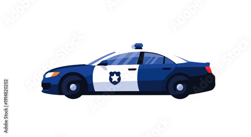 Police Patrol Car Vector Illustration – Law Enforcement Emergency Vehicle Design