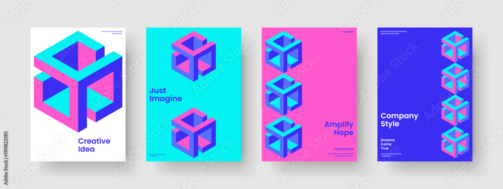 Fototapeta premium Geometric Flyer Template. Isolated Background Design. Modern Brochure Layout. Business Presentation. Poster. Banner. Report. Book Cover. Newsletter. Journal. Advertising. Brand Identity. Handbill