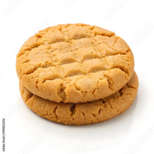 Wallpaper Mural Homemade Peanut Butter Cookies on White Solid Background, Classic Soft and Crumbly Dessert Treats with Rich Nutty Flavor, Perfect for Snack Time, Baking Displays, or Food Photography Torontodigital.ca