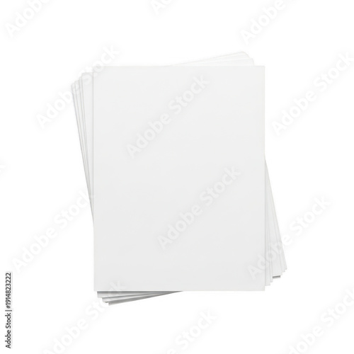 Wallpaper Mural A stack of blank white papers ready for writing or printing isolated on transparent background Torontodigital.ca