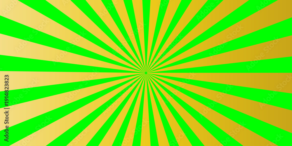 Obraz premium Vibrant retro sunburst background featuring a nostalgic aesthetic with stylized rays extending from a central point to create an energetic vintage wallpaper design