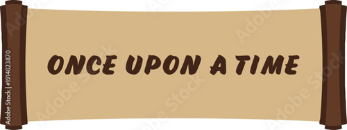 Once Upon A Time Scroll Banner Illustration