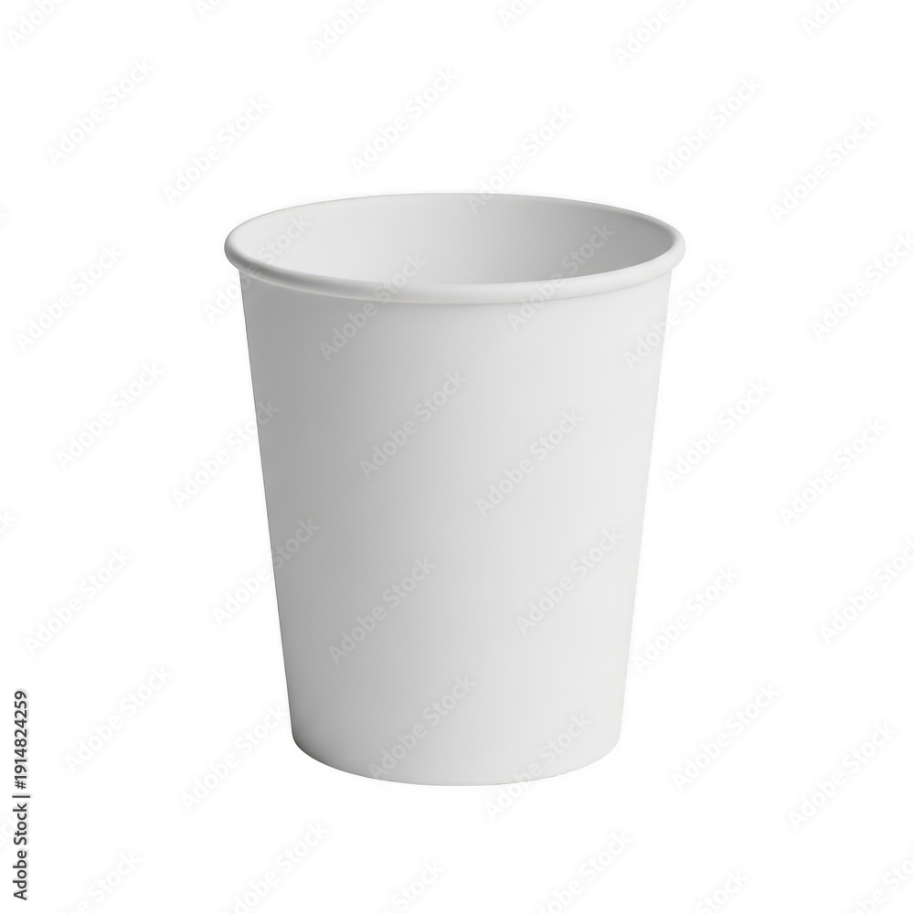 custom made wallpaper toronto digitalA single white paper cup standing upright against a white background. isolated on transparent background