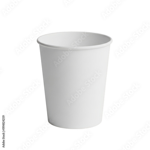Wallpaper Mural A single white paper cup standing upright against a white background. isolated on transparent background Torontodigital.ca
