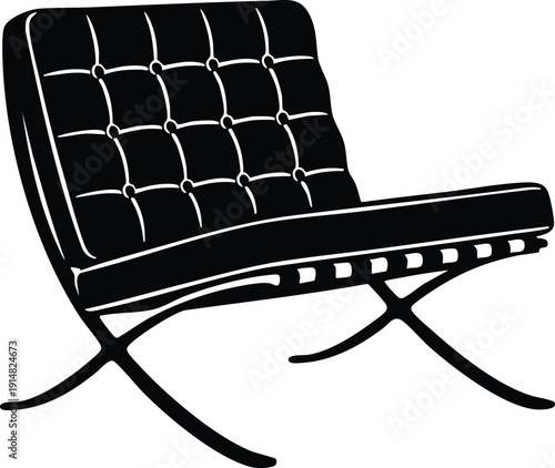 Black Leather Lounge Chair Illustration