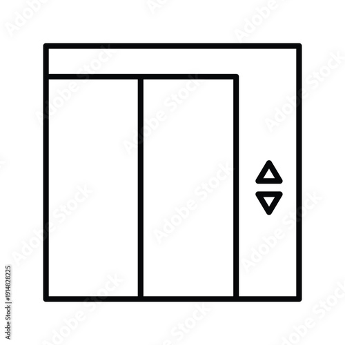 Elevator Icon Lift Door Control Panel Outline Vector