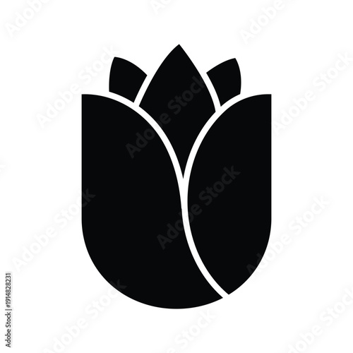 Tulip Flower Symbol Minimal Floral Logo Design