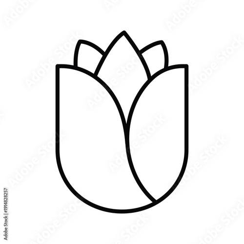 Tulip Flower Symbol Minimal Floral Logo Design