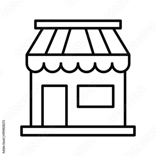 Storefront Icon Shop Building Outline Vector Illustration
