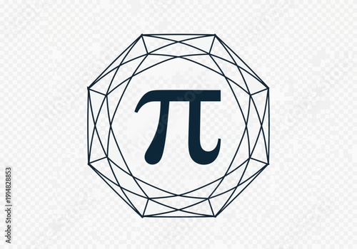 Geometric pi symbol within an octagonal framework