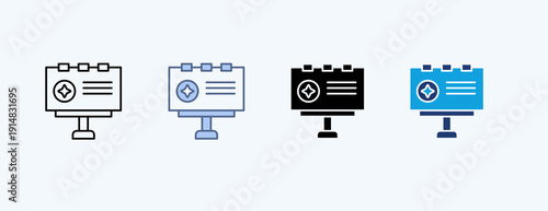 Bilboard Multiple Icon Illustration Vector