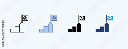 Goal Multiple Icon Illustration Vector