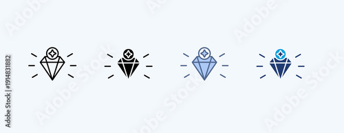 Diamond Multiple Icon Illustration Vector